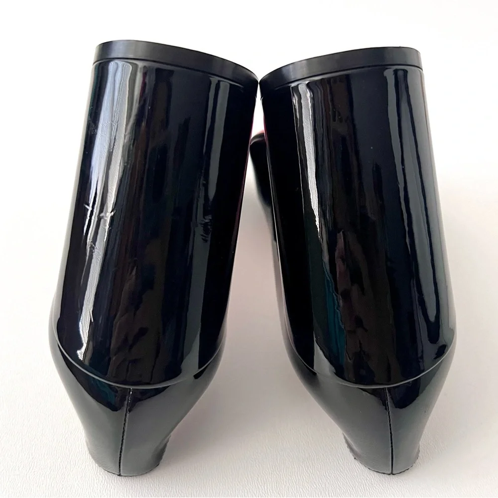 CHRISTIAN LOUBOUTIN | Miss Sab Black Patent Leather Block Heel Pumps 37.5 US 7.5 - Picture 16 of 16